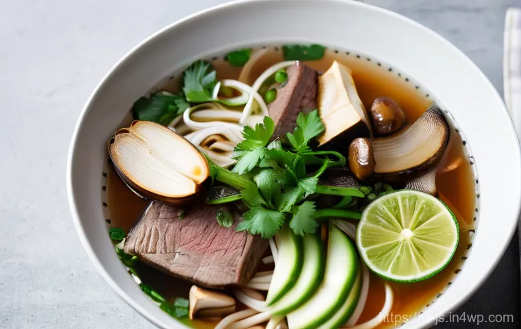 대체육으로 만든 아시아식 쌀국수 레시피 - Prompt 1: A Vibrant and Delicious Bowl of Vegetarian Pho**
