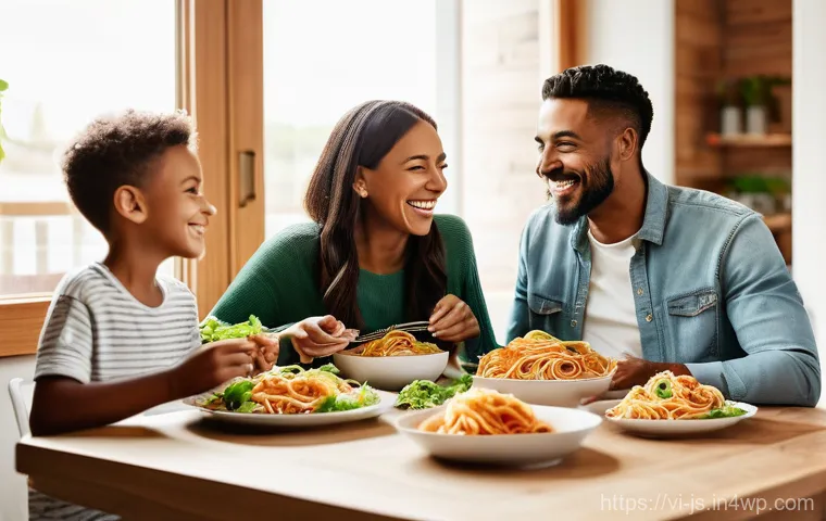 대체육을 활용한 간편한 파스타 레시피 - **Prompt:** A close-up, top-down shot of a beautifully plated dish of plant-based spaghetti. The spa...